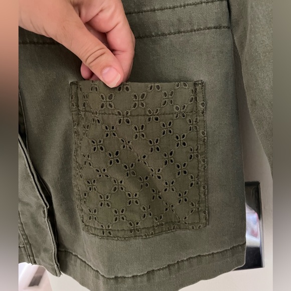 Jessica Simpson Eyelet Stretch Military Style Jacket - Picture 4 of 9